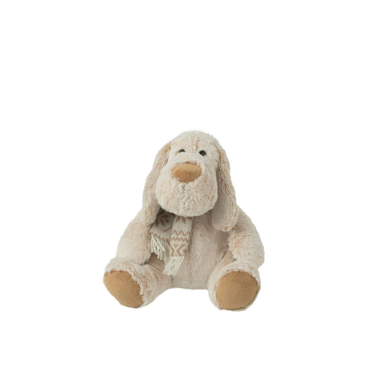 J-Line Hond+Sjaal Zittend Beige/Bruin M