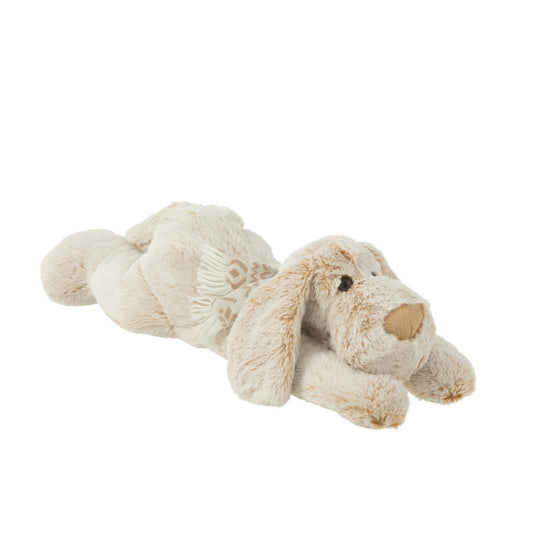 J-Line Hond Liggend Pluche Beige