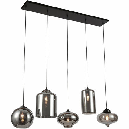 Ava Hanglamp Smoke Glas 5-Licht Mix