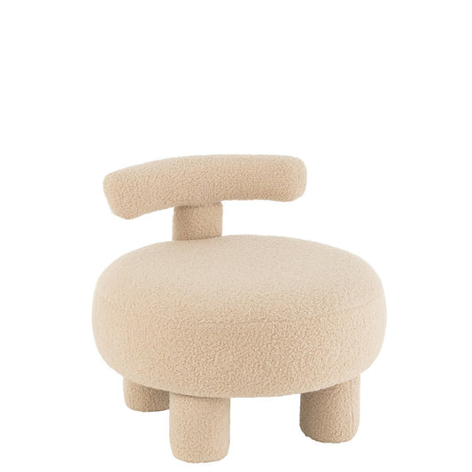 J-Line Kruk Rugleuning Rond Beige