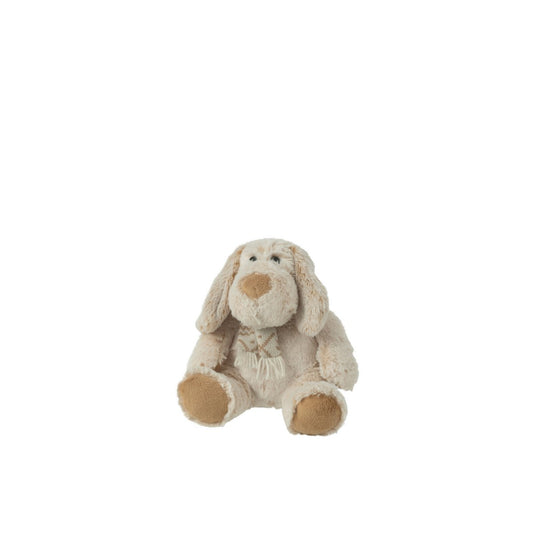 J-Line Hond+Sjaal Zittend Beige/Bruin S