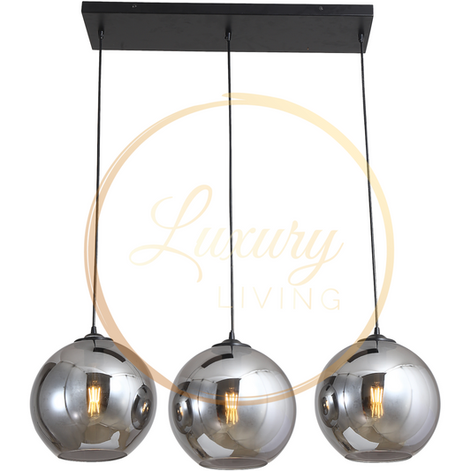 Hanglamp Smoke Glas 3-Licht Recht