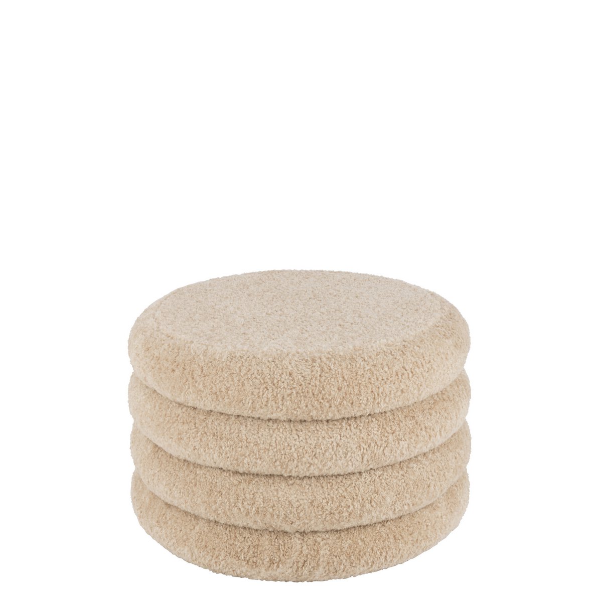 J-Line Poef Rond Teddy Beige